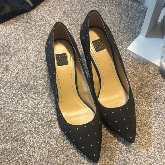 White House Black Market Shoes - Black Polka Dot Women's Pumps Olivia Black White House Black Market Heel